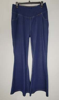 Halara Flex L Blue High Waisted Crossover Flare Jeans